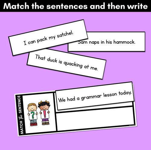 Resource preview 4 for Short A Phoneme Decodable Sentences - Read, Match & Write