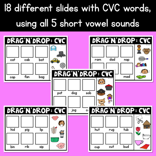 Resource preview 3 for DRAG AND DROP THE CVC WORD - PowerPoint