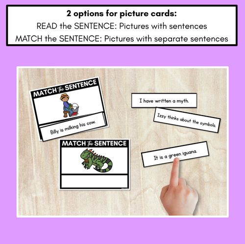 Resource preview 2 for Short I Phoneme Decodable Sentences - Read & Match
