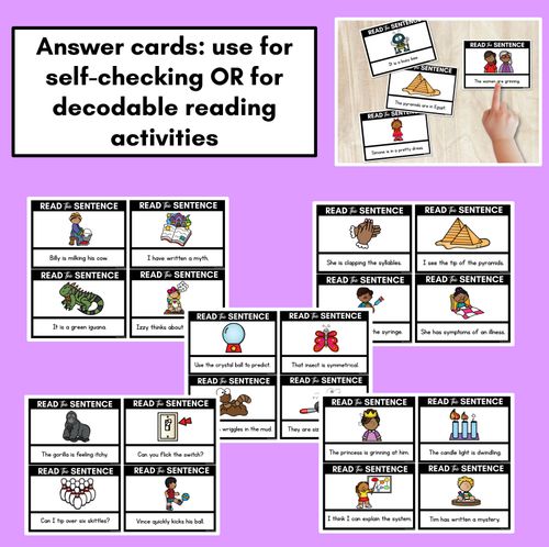 Resource preview 4 for Short I Phoneme Decodable Sentences - Read, Match & Write