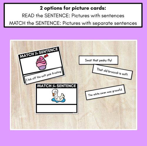 Resource preview 2 for Short O Phoneme Decodable Sentences - Read & Match