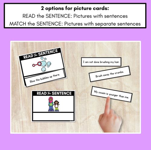 Resource preview 2 for Short U Phoneme Decodable Sentences - Read & Match