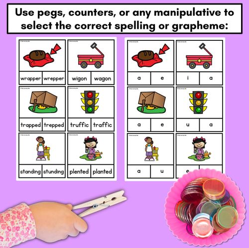 Resource preview 3 for Short Vowel Phoneme A Clip Cards - Vowel Sounds Phonics Game