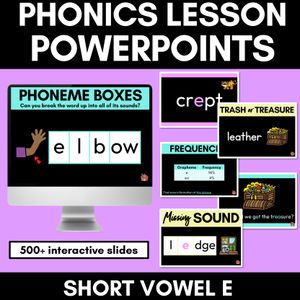 Short Vowel Sound E PowerPoint - E, EA