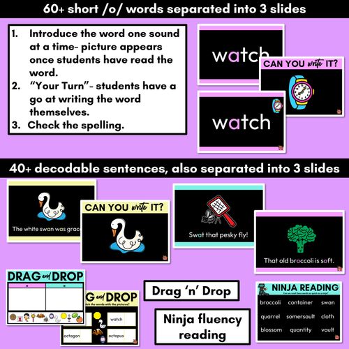 Resource preview 3 for Short Vowel Sound O PowerPoint -  O, A