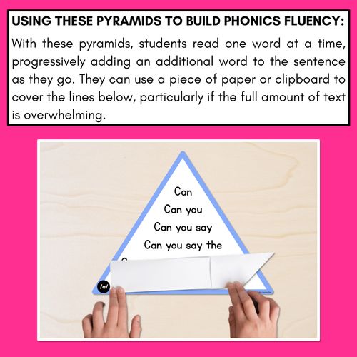 Resource preview 3 for SHORT VOWEL PHONEME A WORDS - Decodable Sentence Pyramids - Phonics Fluency