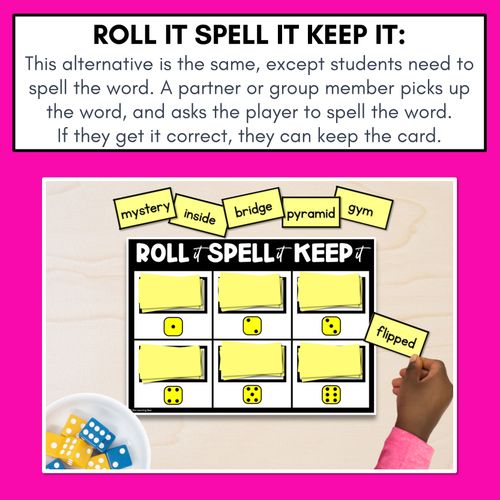 Resource preview 3 for SHORT VOWEL PHONEME I PHONICS GAME - Roll It, Read It or Spell It, Keep It