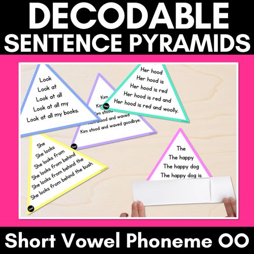 Resource preview 1 for SHORT VOWEL PHONEME SHORT OO WORDS - Decodable Sentence Pyramids - Phonics Fluency