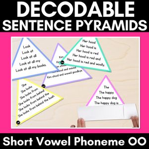 SHORT VOWEL PHONEME SHORT OO WORDS - Decodable Sentence Pyramids - Phonics Fluency