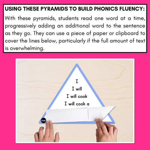 Resource preview 3 for SHORT VOWEL PHONEME SHORT OO WORDS - Decodable Sentence Pyramids - Phonics Fluency