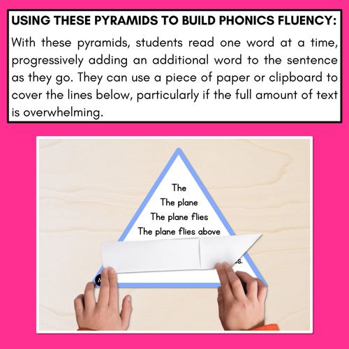 Resource preview 3 for SHORT VOWEL PHONEME U WORDS - Decodable Sentence Pyramids - Phonics Fluency