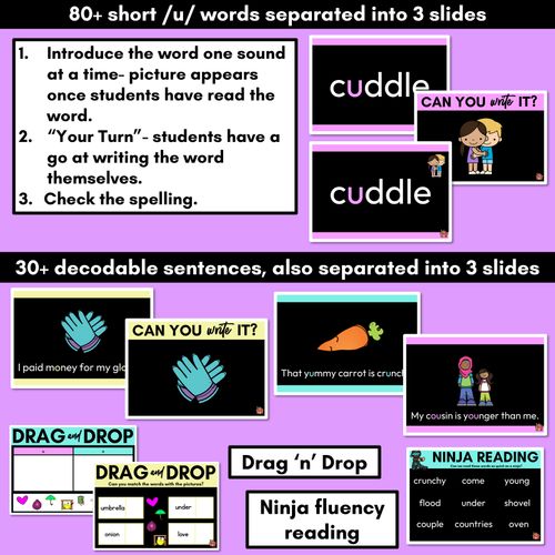 Resource preview 3 for Short Vowel Sound U PowerPoint - U, O, OU