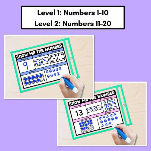 Resource preview 4 for SHOW ME THE NUMBER MATS for 1-20: Numerals, Dice, Dominoes, Ten Frames & Pictures