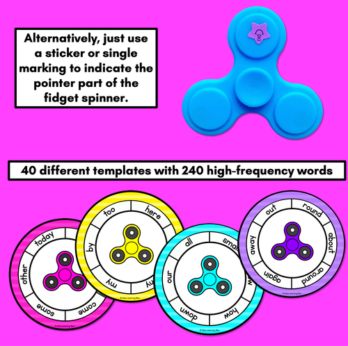 Resource preview 3 for High-Frequency Word Games - Fidget Spinner Templates