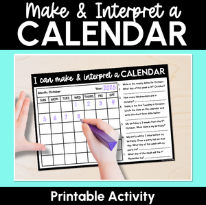 Make & Interpret a Calendar - Duration Activity