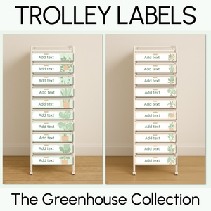 Editable Rainbow Trolley Labels - The Greenhouse Collection - Natural Classroom Decor