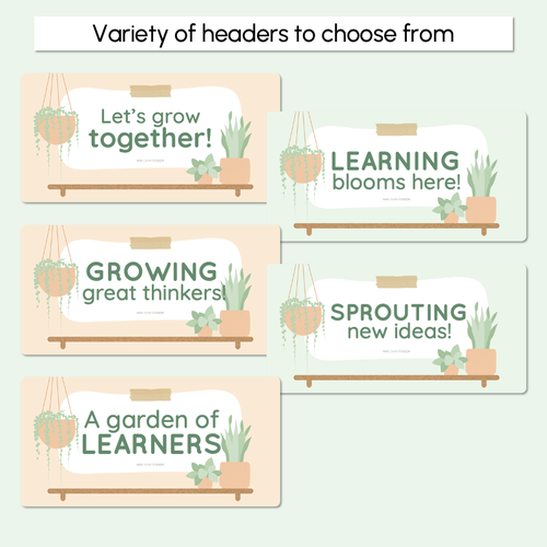 Resource preview 2 for Plant Puns Door Displays - The Greenhouse Collection - Natural Classroom Decor