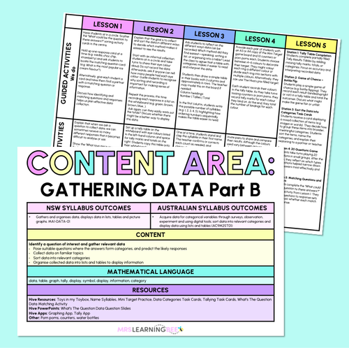 Resource preview 2 for Gathering Data Part B - Grade 1 & 2 Unit of Work