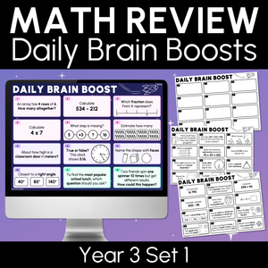Year 3 Maths Review - Daily Brain Boosts - Set 1