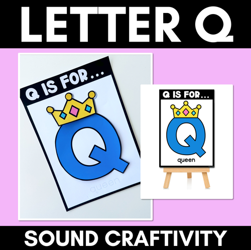 Resource preview 1 for Beginning Sound Crafts - UPPERCASE Letter Q - Q is for Queen