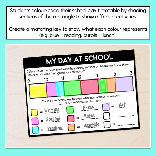 Resource preview 2 for My Day at School – Duration Activity