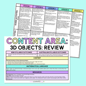 3D Objects Review - Grade 1 & 2 Program