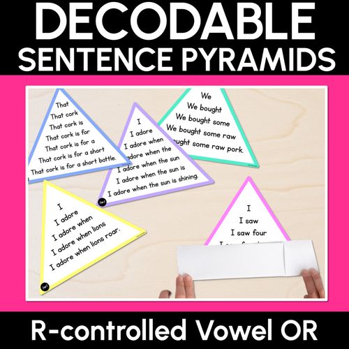 Resource preview 1 for R-CONTROLLED VOWELS OR WORDS - Decodable Sentences Pyramids - Phonics Fluency
