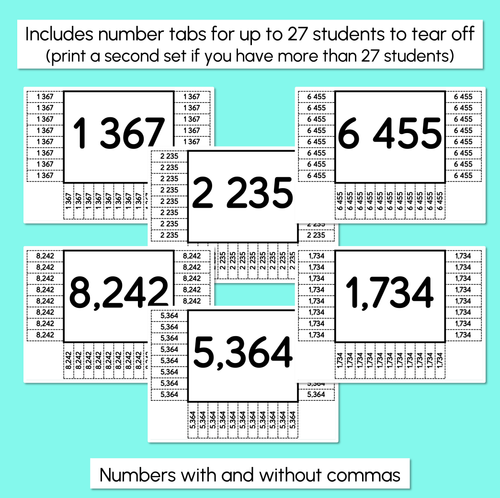 Resource preview 3 for Read the Room - Numbers 1000 - 9999 Place Value