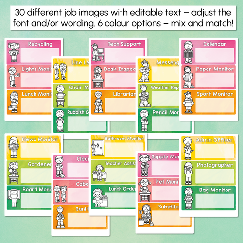 Resource preview 2 for Editable Class Jobs Display - The Tutti Frutti Collection - Colourful Classroom Decor