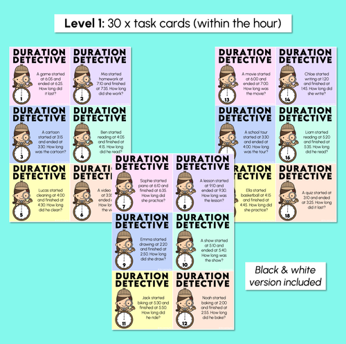 Resource preview 3 for Duration Detective - Time Task Cards