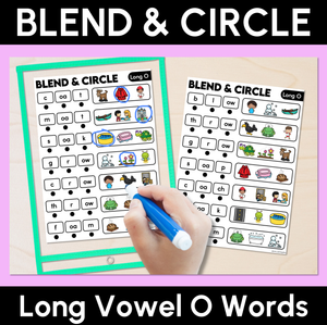Blend & Circle - Long Vowel O Words Blending Mats