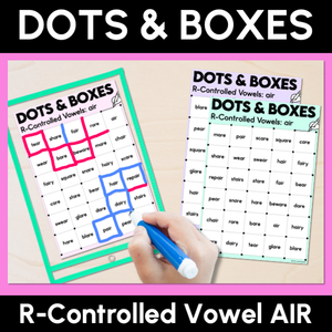 Dots and Boxes Phonics Game - R-Controlled Vowel AIR Words