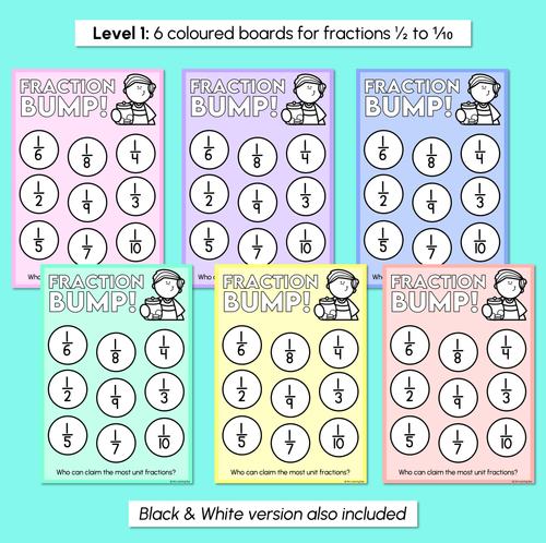 Resource preview 3 for Fraction Bump – Unit Fractions Board Game