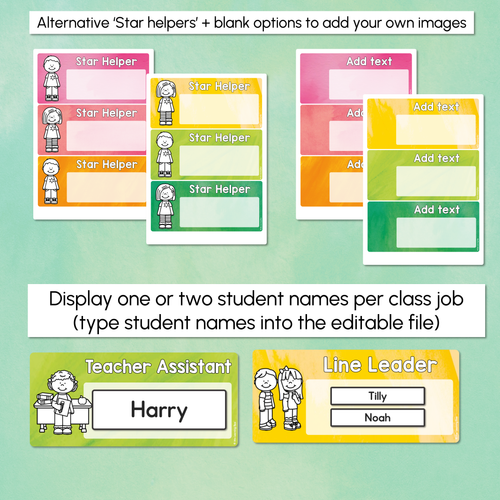 Resource preview 3 for Editable Class Jobs Display - The Tutti Frutti Collection - Colourful Classroom Decor