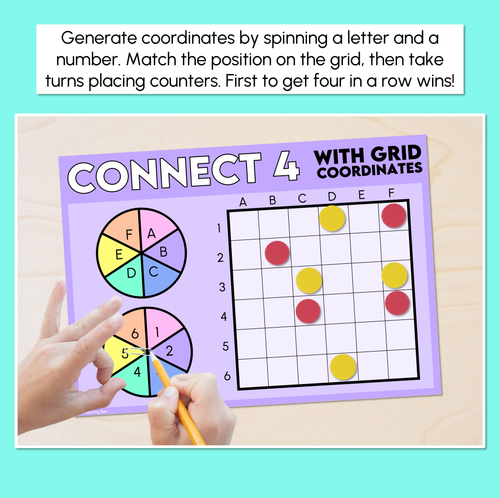 Resource preview 2 for Connect 4 - Grid Coordinates - Locating Positions Spinner Mats