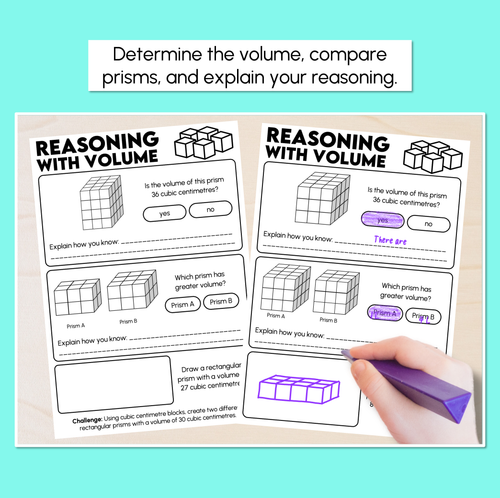Resource preview 2 for Reasoning with Volume Worksheets