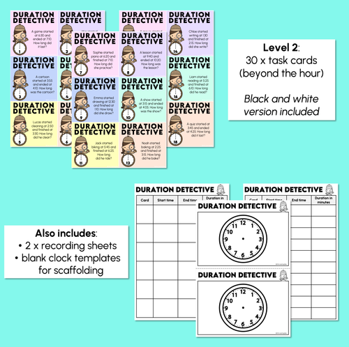 Resource preview 4 for Duration Detective - Time Task Cards