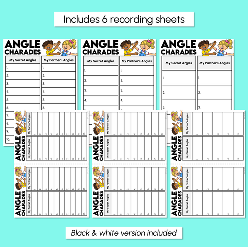 Resource preview 3 for Angle Charades - Types of Angles Partner Game