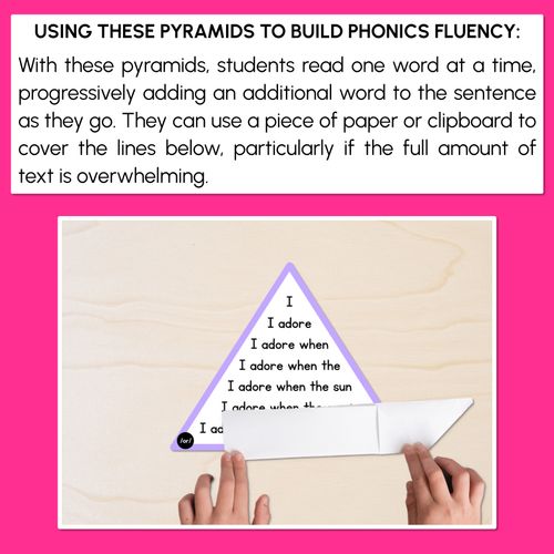 Resource preview 3 for R-CONTROLLED VOWELS OR WORDS - Decodable Sentences Pyramids - Phonics Fluency