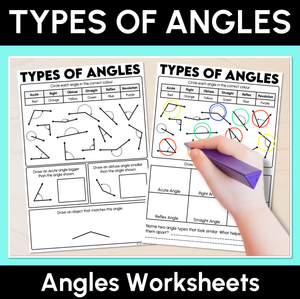Types of Angles Worksheets - Acute, Right, Obtuse, Straight, Reflex and Revolution