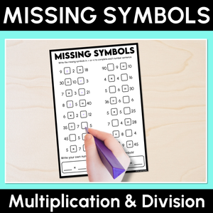 Multiplication & Division - Missing Symbols Worksheets