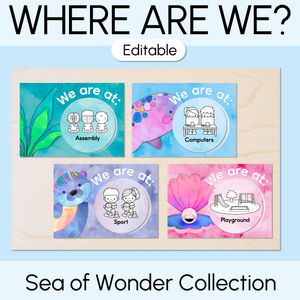 Where Are We? Classroom Display - The Sea of Wonder Collection - Calming Classroom Decor