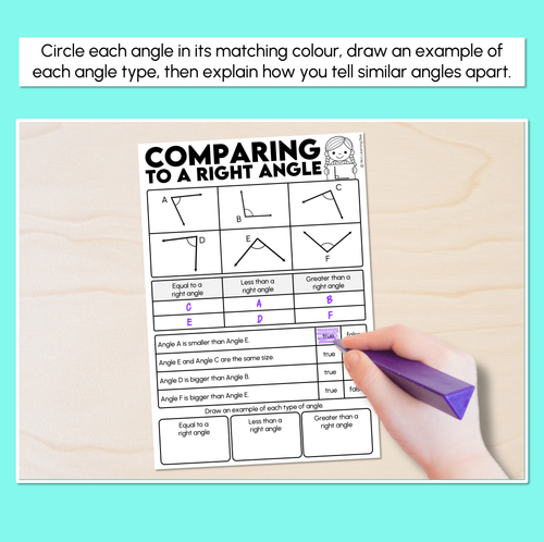 Resource preview 2 for Types of Angles Worksheets - Acute, Right, Obtuse, Straight, Reflex and Revolution