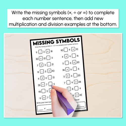 Resource preview 2 for Multiplication & Division - Missing Symbols Worksheets