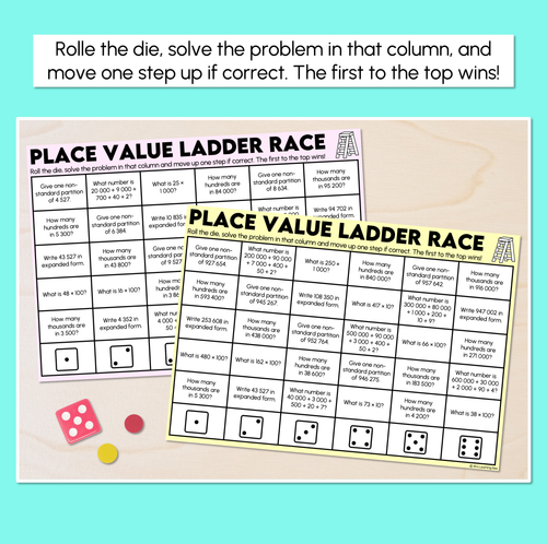 Resource preview 2 for Place Value Ladder Race - Place Value Activity Mats