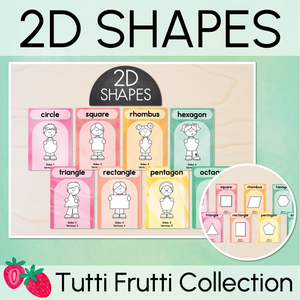 2D Shape Posters - The Tutti Frutti Collection - Colourful Classroom Decor