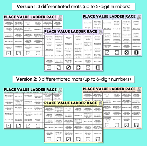 Resource preview 3 for Place Value Ladder Race - Place Value Activity Mats