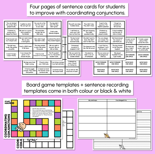 Resource preview 3 for Coordinating Conjunctions Board Game