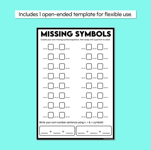 Resource preview 4 for Multiplication & Division - Missing Symbols Worksheets