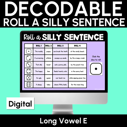 Resource preview 2 for Digital Roll a Silly Sentence Long Vowels Bundle